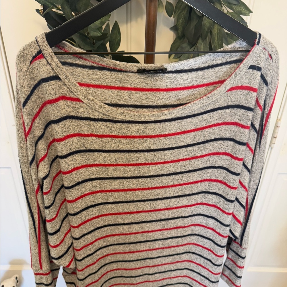 Botanique Stripe Soft Top Shirt LS M Oversized - Picture 3 of 8